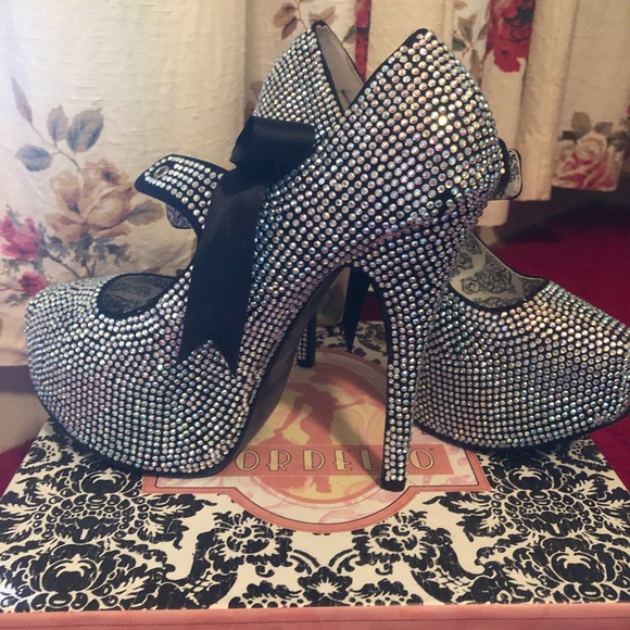 Bordello Shoes - 💎Rhinestone Bordello Platform Heels